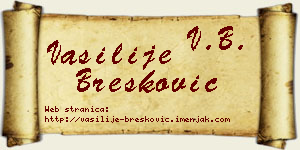 Vasilije Brešković vizit kartica